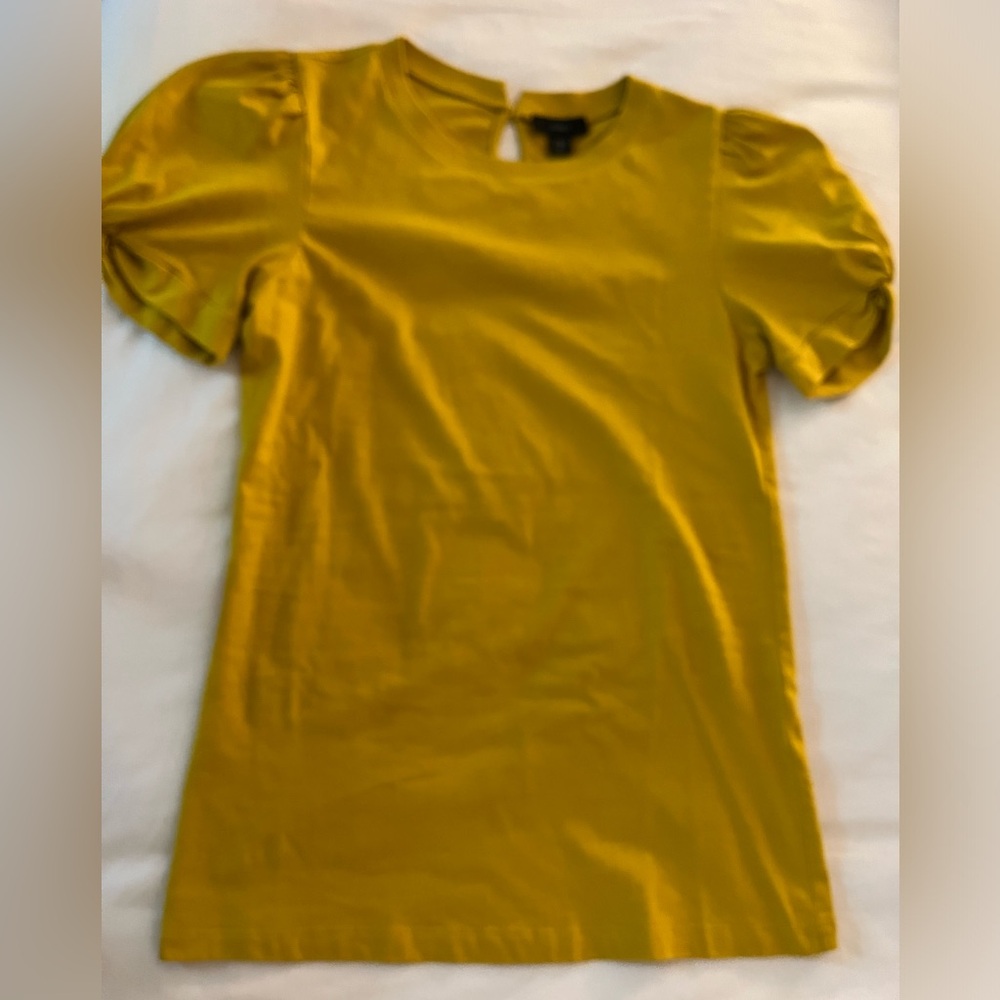 J.Crew Yellow Puff Sleeve Tee